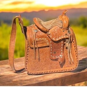 Brown Saddle Design Women Bag